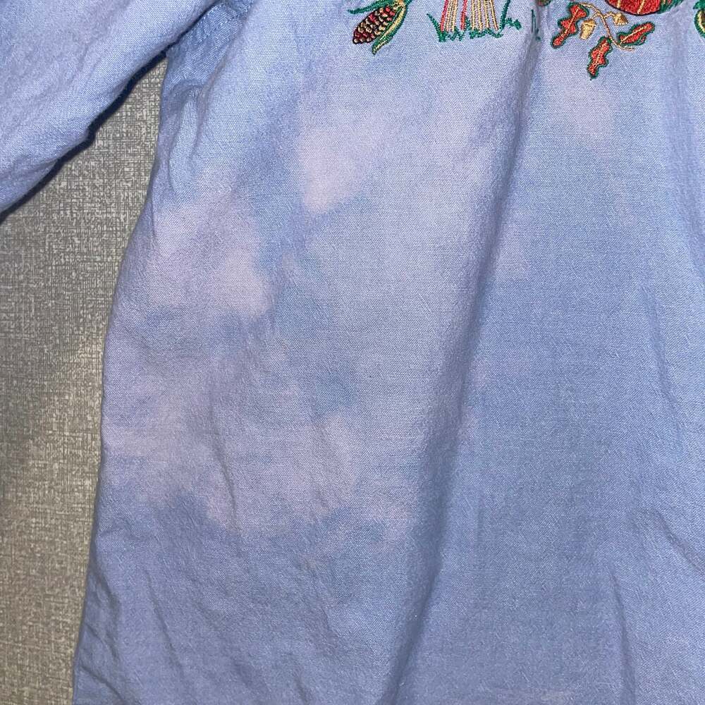 Vintage Casey Coleman Halloween Fall Scarecrow Denim Button-Up Shirt - Picture 5 of 7